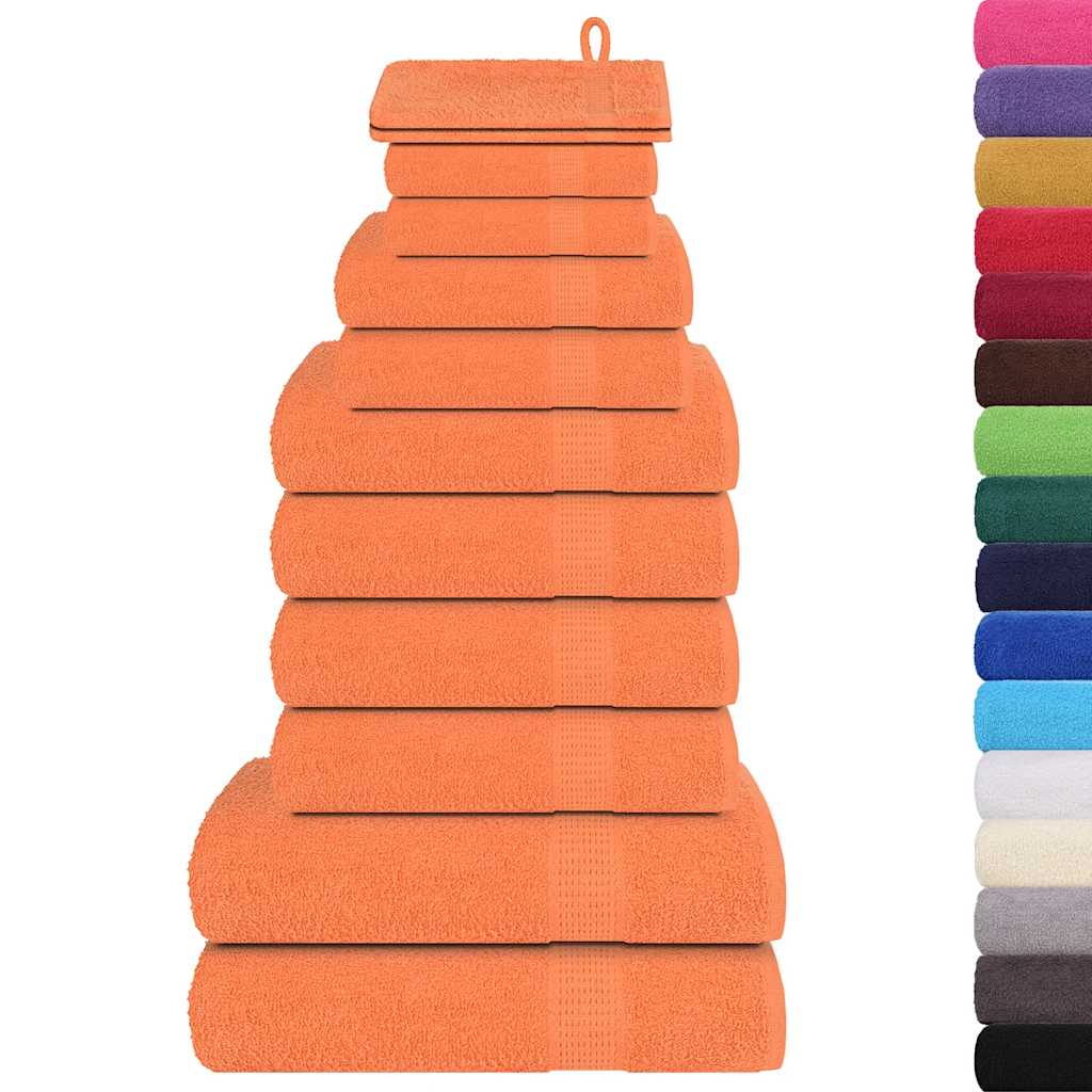 Vidaxx set de serviettes 12 pièces 360 g m² 100% coton orange