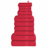 VidaXL ensemble de serviettes 12 pièces 360 g m² 100% coton rouge
