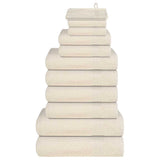 Ensemble de serviettes Vidaxl 12 pièces 360 g m² 100% coton de couleur crème