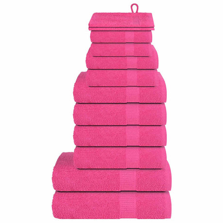 VidaXL ensemble de serviettes 12 pièces 360 g m² 100% coton rose