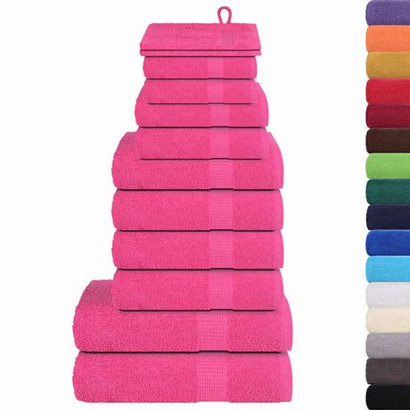 VidaXL ensemble de serviettes 12 pièces 360 g m² 100% coton rose