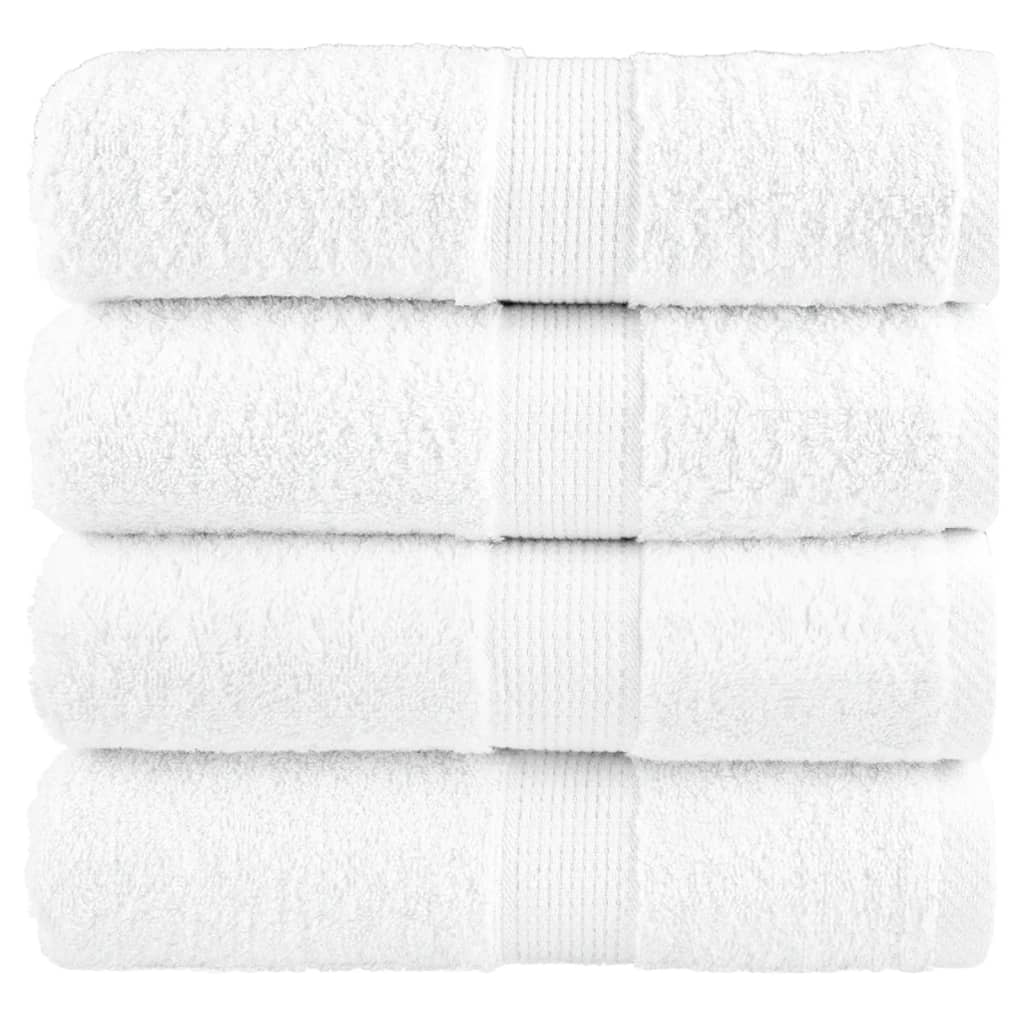 Vidaxx débarbouillettes premium solund 4 pièces blanc 30x30 cm 600 g m²