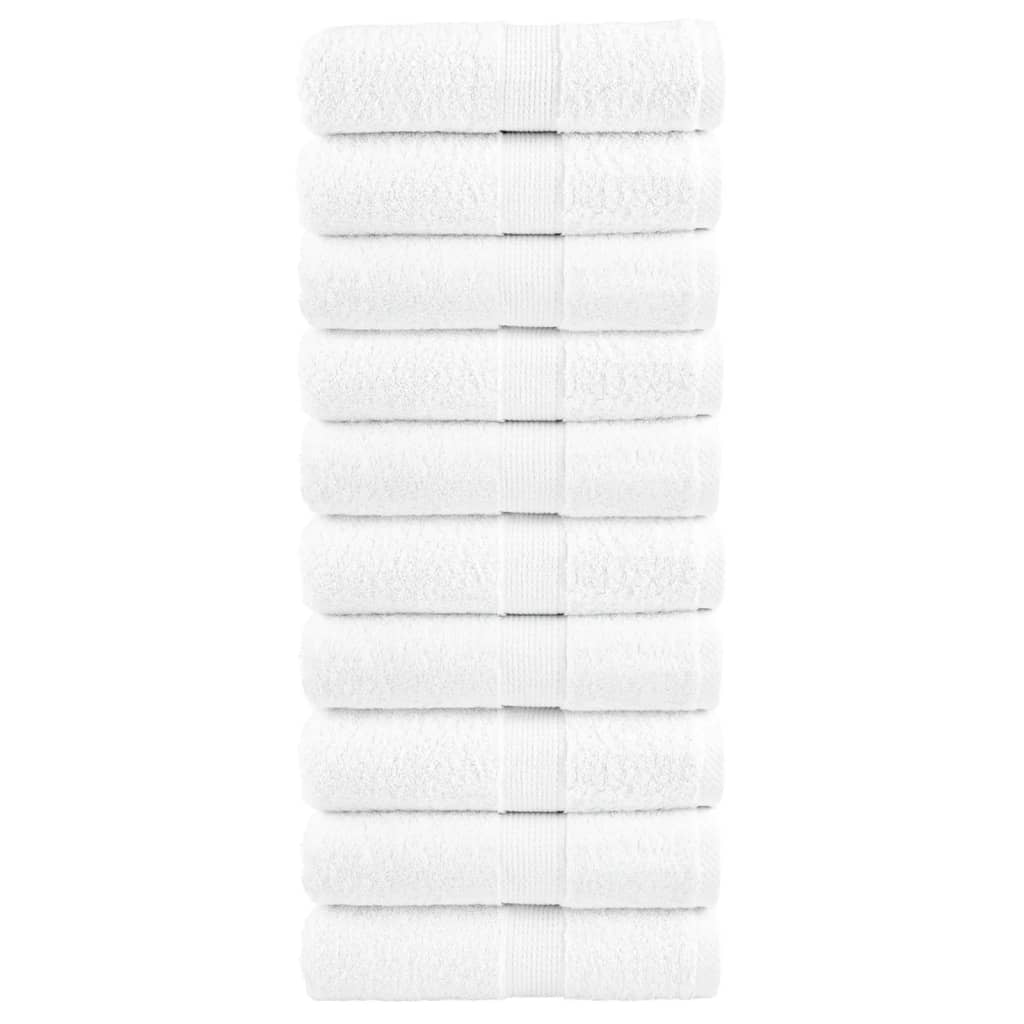 Vidaxx débarbouillettes premium solund 10 pièces blanc 30x30 cm 600 g m²