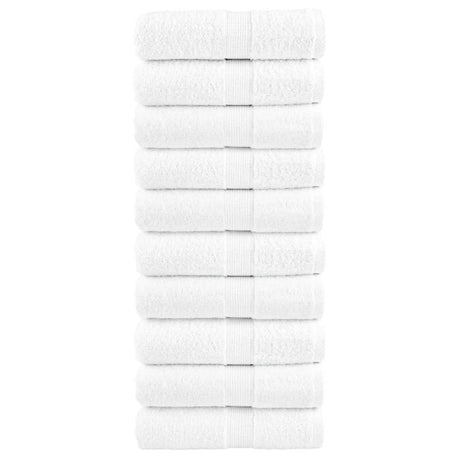 Vidaxx débarbouillettes premium solund 10 pièces blanc 30x30 cm 600 g m²
