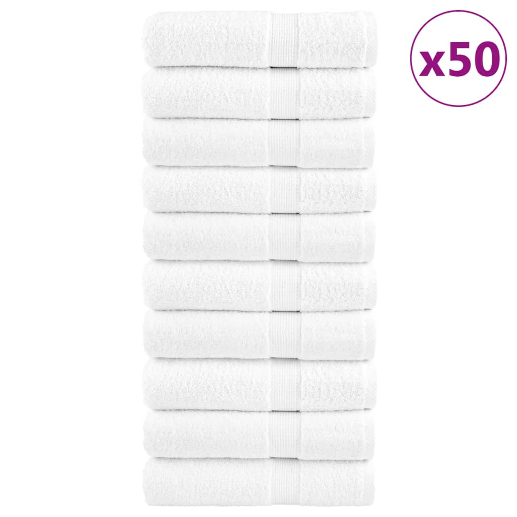 Vidaxl -Handtücher Solund 50 PCs 600 g m² 50 x 100 cm wiit