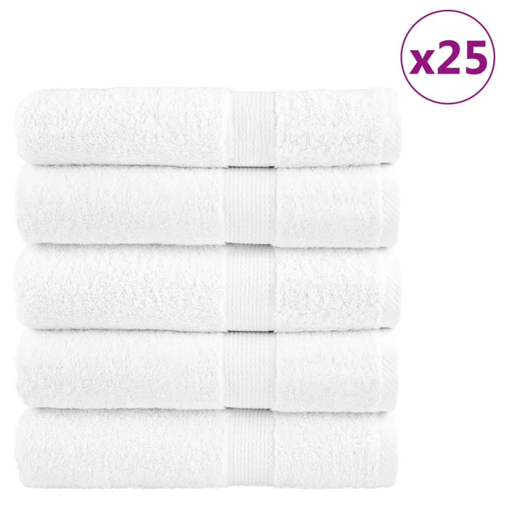 Toallas de baño Vidaxl Solund 25 St 600 g m² 70x140 cm blanco