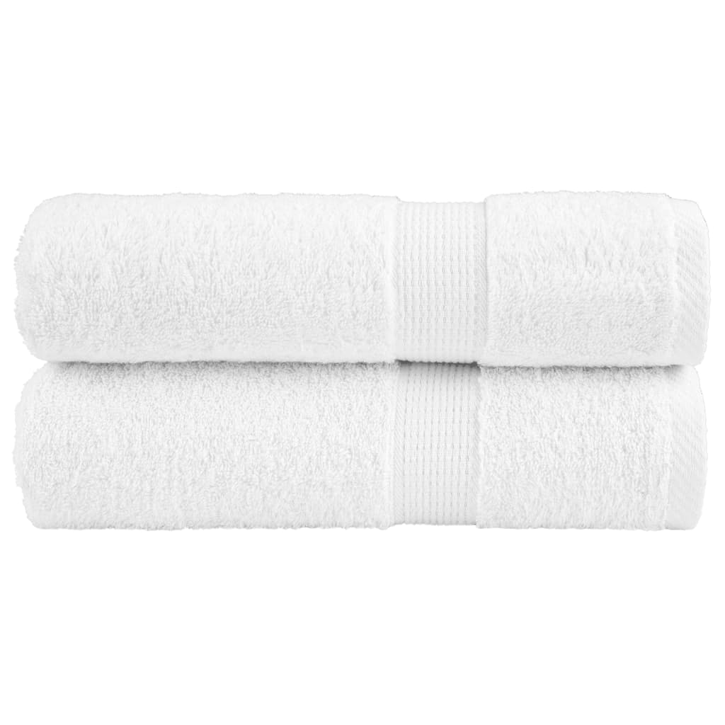 Serviettes de bain vidaxl solund 2 pcs 600 g m² 100x150 cm blanc