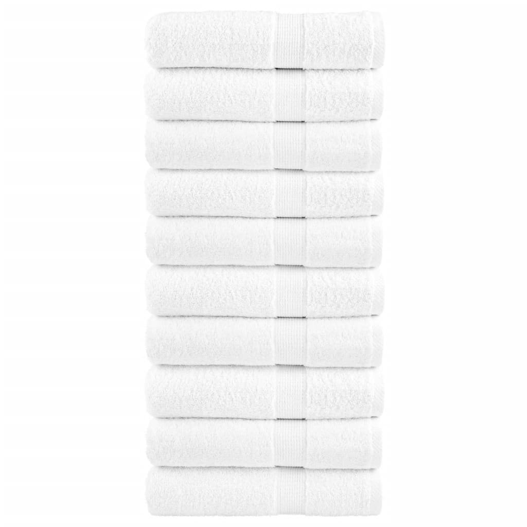 Vidaxl Bad Towel Folitie 10 st 600 g m² ass 100x150 cm wäiss