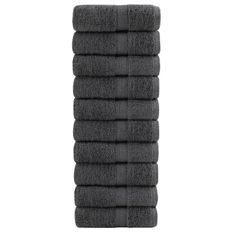Vidaxx débarbouillettes premium solund 10 pièces anthracite 30x30 cm 600 g m²