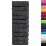 Vidaxx débarbouillettes premium solund 10 pièces anthracite 30x30 cm 600 g m²