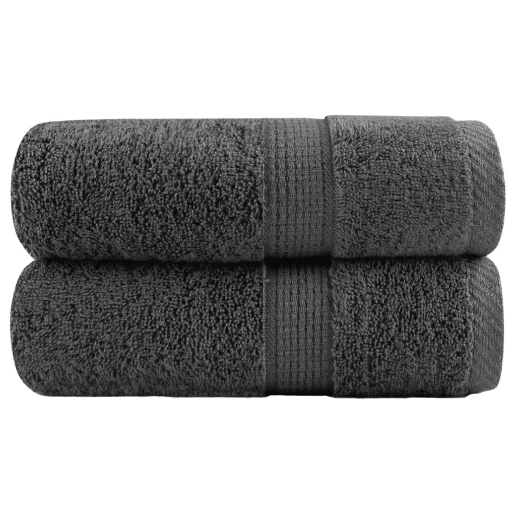 VidaXL Serviettes d'invité SOLUND 2 pcs 600 g m² 30x50 cm anthracite