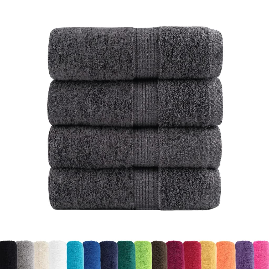 VidaXL serviettes invités solund 4 pcs 600 g m² 30x50 cm couleur anthracite
