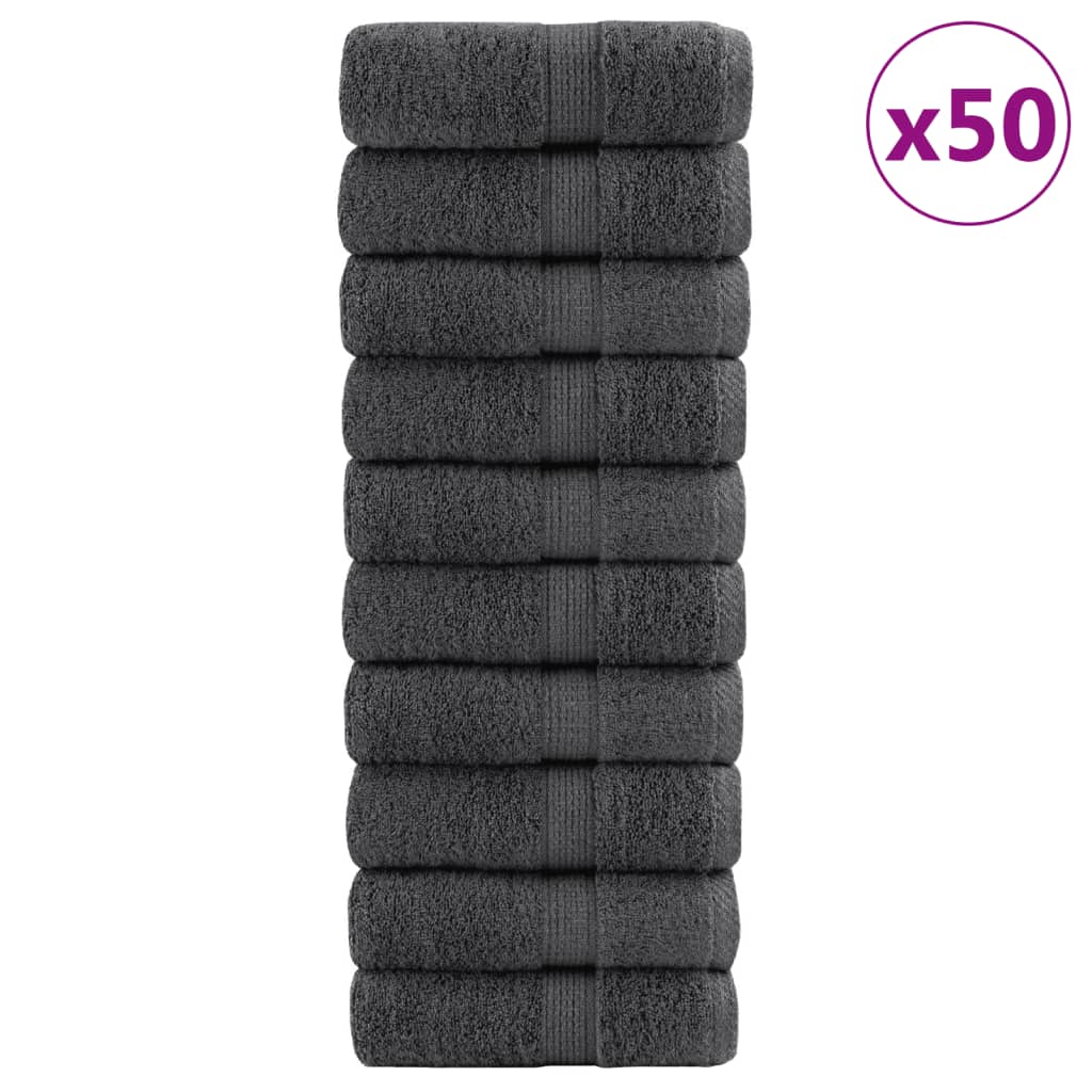 VidaXL serviettes invités solund 50 pièces 600 g m² 30x50 cm anthracite