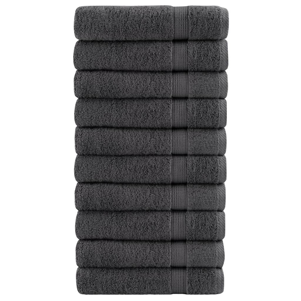 Vidaxl Towel Sole 10 PCS 600 g m²/x100 cm Anthstracite Faarf