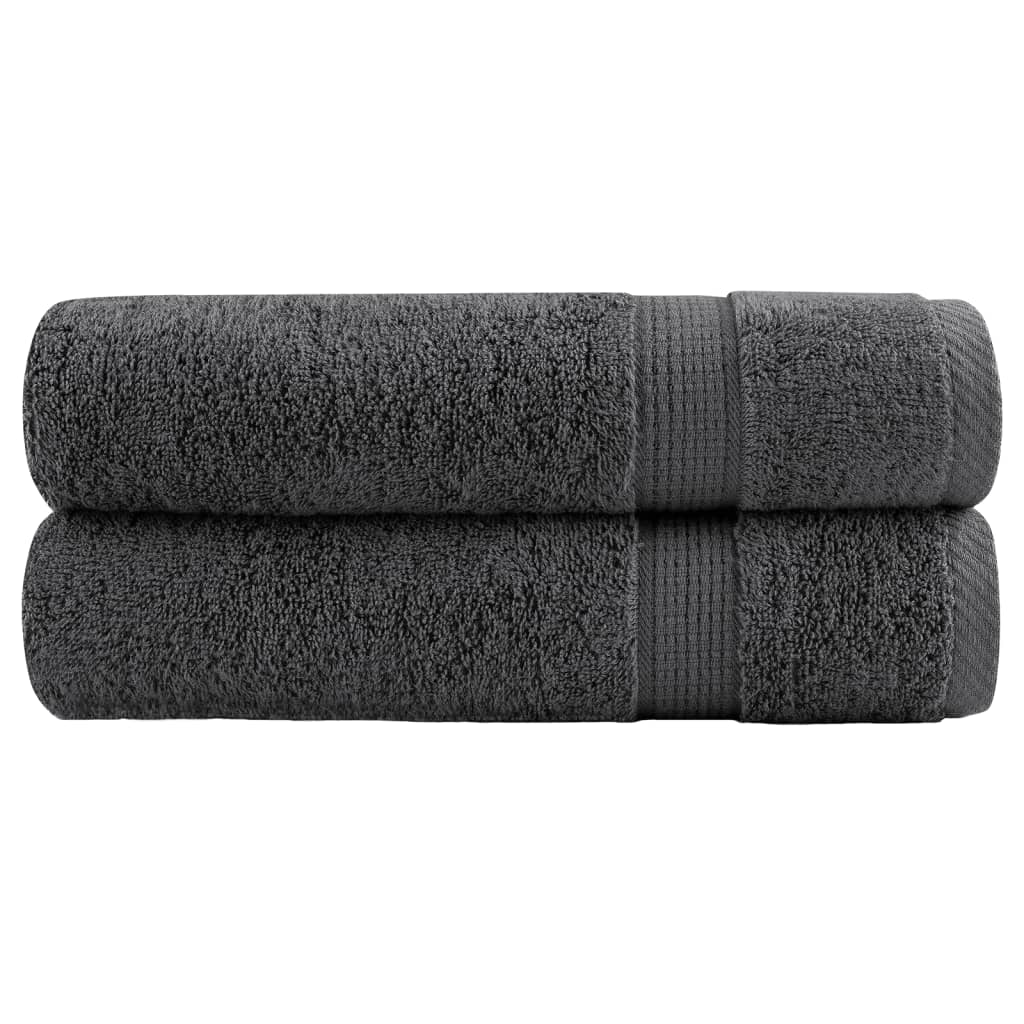 VidaXL Serviettes de bain SOLUND 2 pcs 600 g m² 70x140 cm anthracite