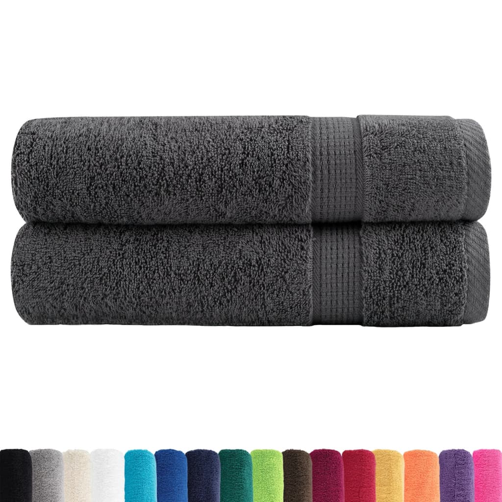 Vidaxl Bath towels Solund 2 pcs 600 g m² 70x140 cm anthracite