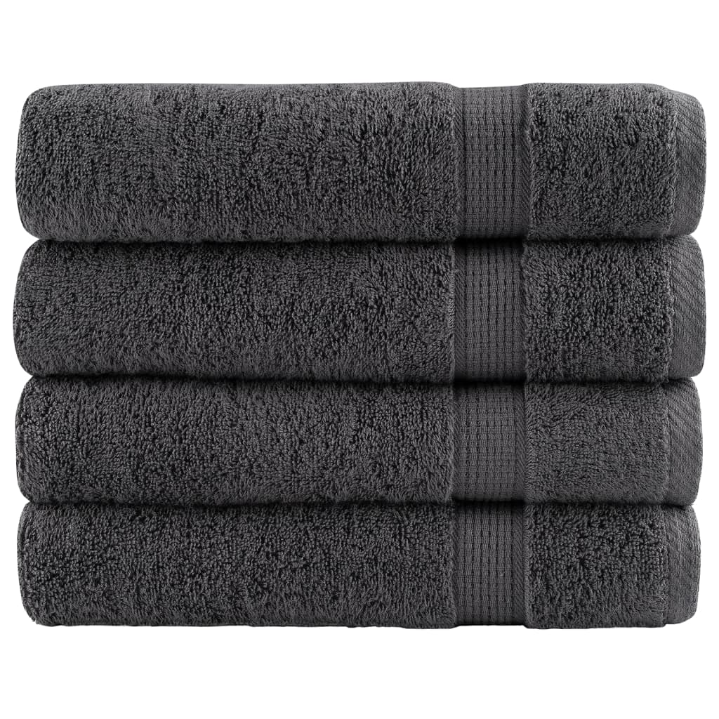 VidaXL Serviettes de bain SOLUND 4 pcs 600 g m² 70x140 cm anthracite
