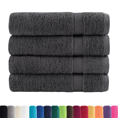 VidaXL Serviettes de bain SOLUND 4 pcs 600 g m² 70x140 cm anthracite