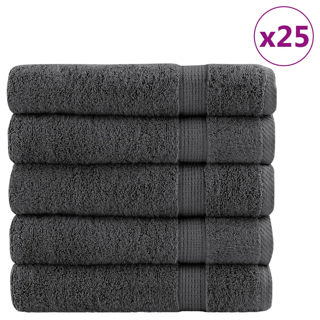 Vidaxl badehåndklæder Solund 25 St 600 g m² 70x140 cm Anthracite