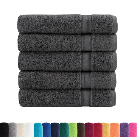 VidaXL serviettes de bain solund 25 pièces 600 g m² 70x140 cm anthracite