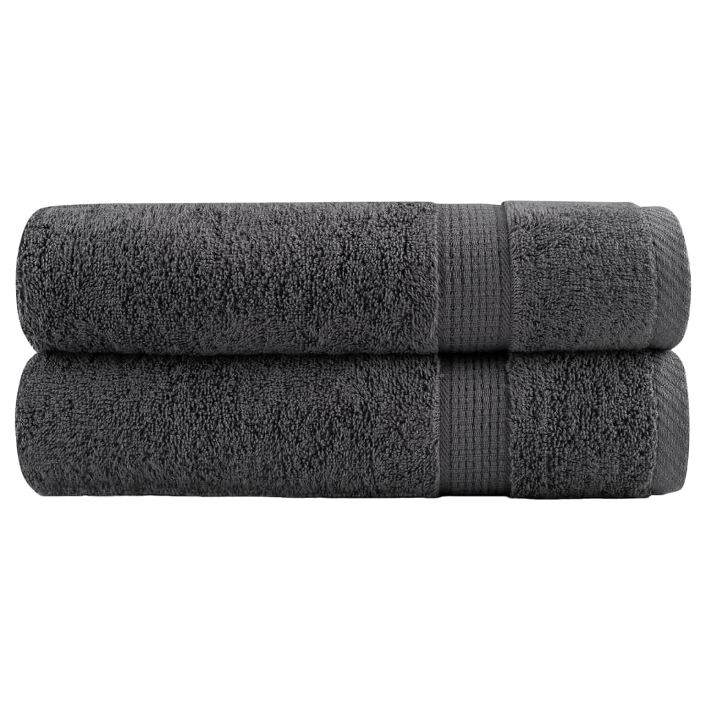 VidaXL serviettes de bain solund 2 pcs 600 g m² 100x150 cm anthracite