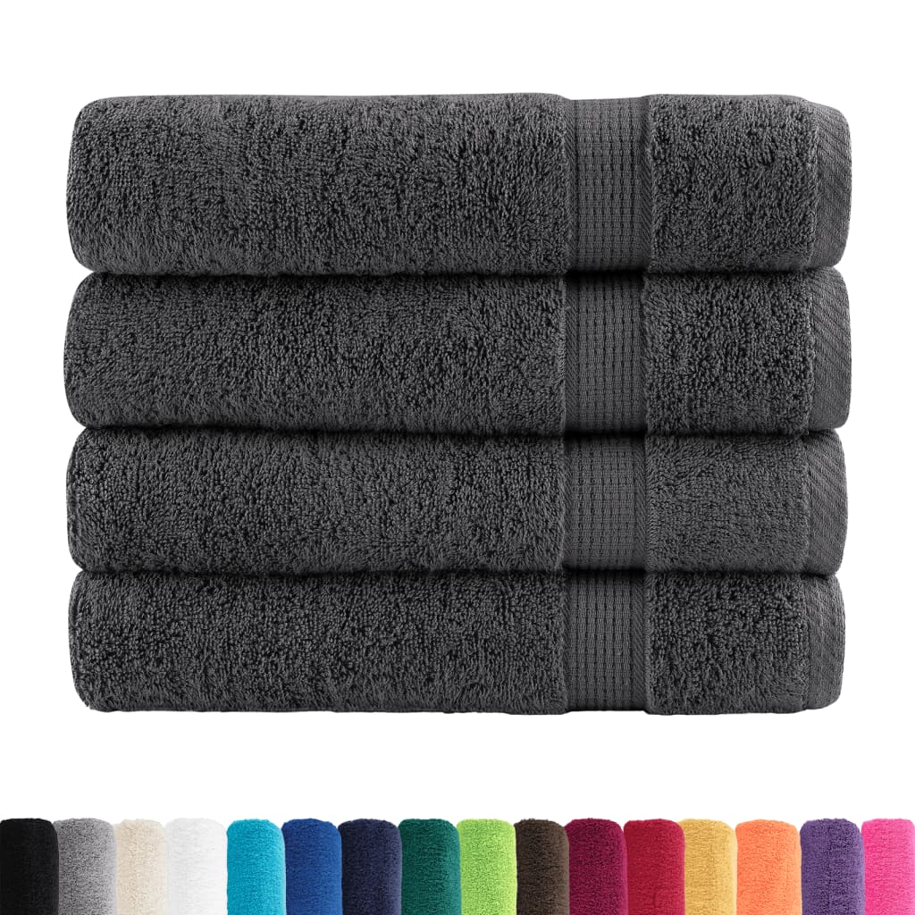 Vidaxx serviettes de bain solund 4 pcs 600 g m² 100x150 cm anthracite