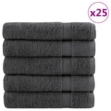 VidaXL serviettes de bain solund 25 pièces 600 g m² 100x150 cm anthracite