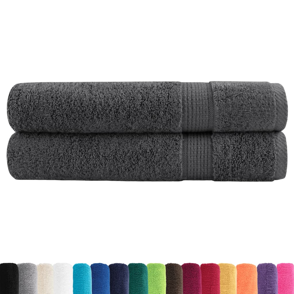 VidaXL serviettes de sauna solund 2 pcs 600 g m² 80x200 cm couleur anthracite