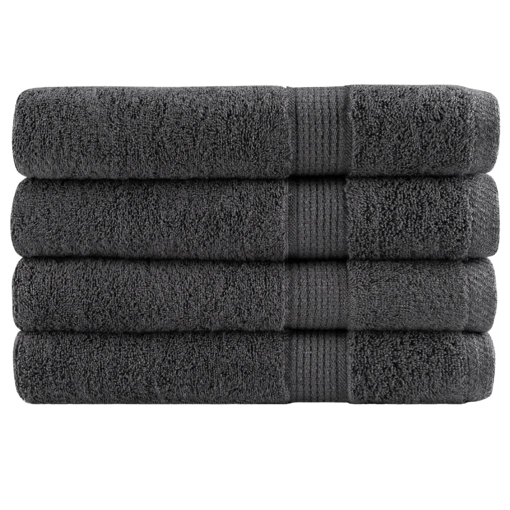 VidaXL serviettes de sauna solund 4 pièces 600 g m² 80x200 cm couleur anthracite