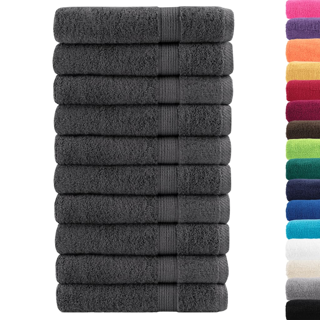 VidaXL serviettes de sauna solund 10 pièces 600 g m² 80x200 cm couleur anthracite