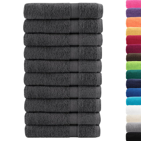 VidaXL serviettes de sauna solund 10 pièces 600 g m² 80x200 cm couleur anthracite