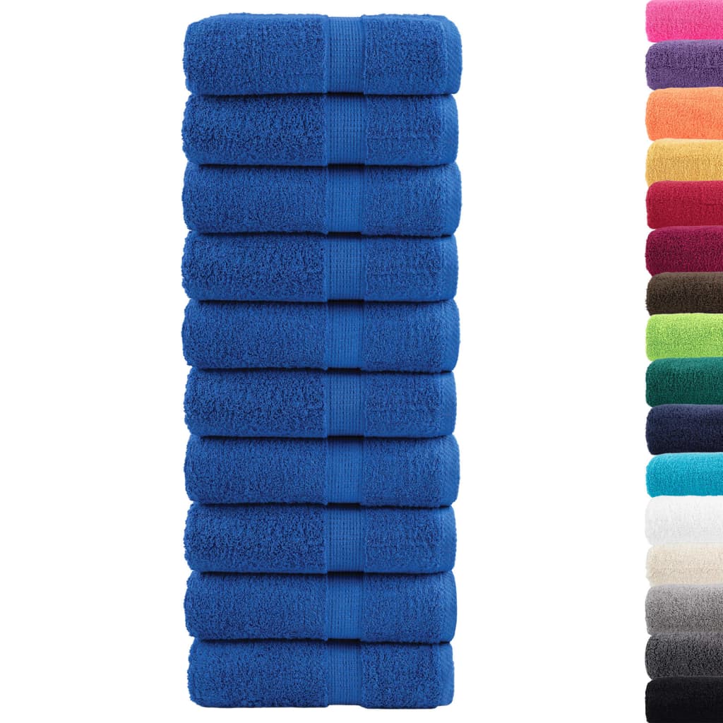 Vidaxx débarbouillettes premium solund 10 pièces bleu 30x30 cm 600 g m²