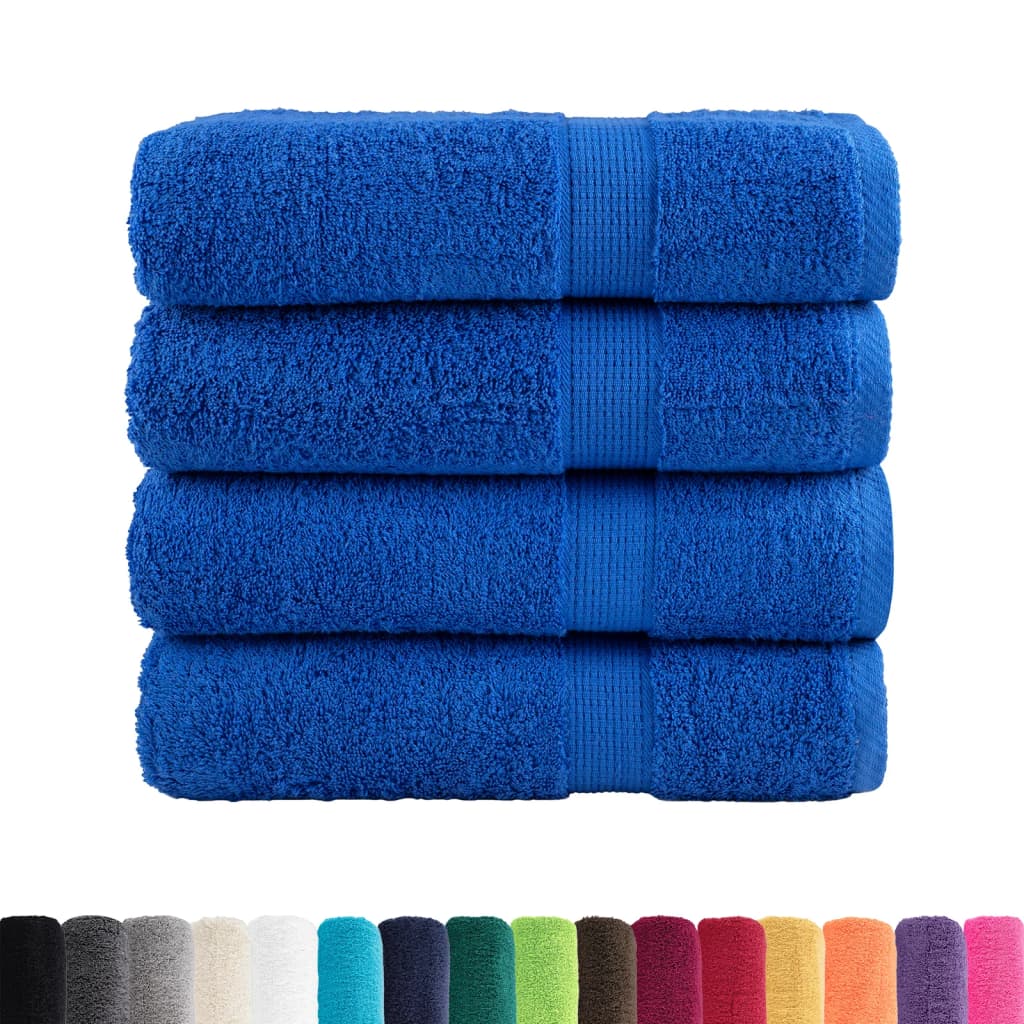 VidaXL serviettes de bain solund 4 pcs 600 g m² 100x150 cm bleu