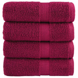 VidaXL Serviettes d'invité SOLUND 4 pcs 600 g m² 30x30 cm bordeaux