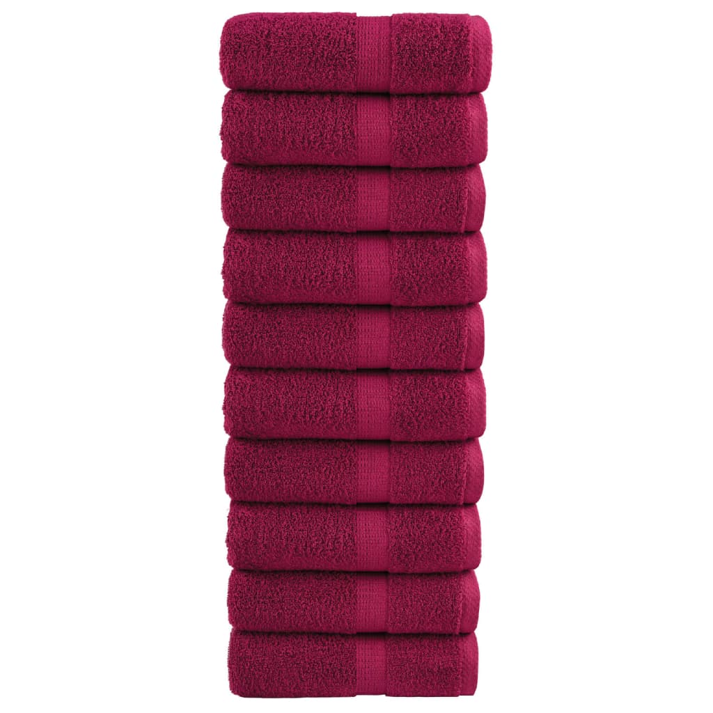 Vidaxx débarbouillettes premium solund 10 pièces bordeaux 30x30 cm 600 g m²