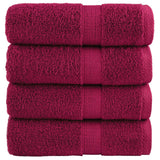 VidaXL serviettes invité solund 4 pcs 600 g m² 30x50 cm rouge bordeaux