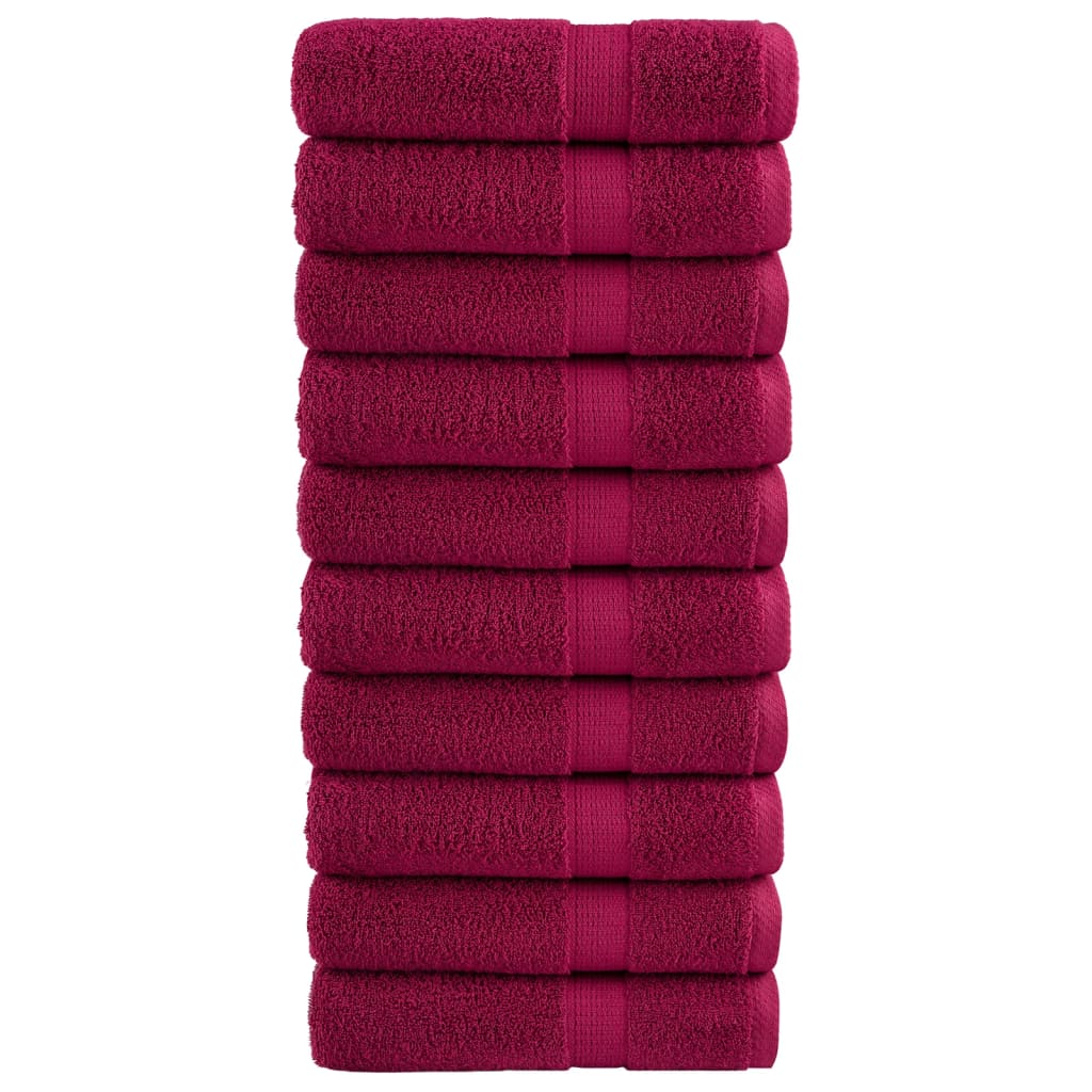 Vidaxl Towels Solund 10 pcs 600 g m² 50x100 cm Bordeaux red