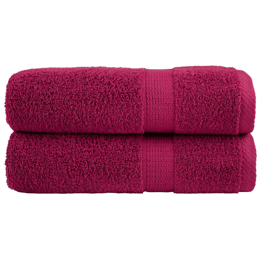 Vidaxl Bad Towel loliten 2 PCs 600 g m² 70x140 cm Bordeaux rout