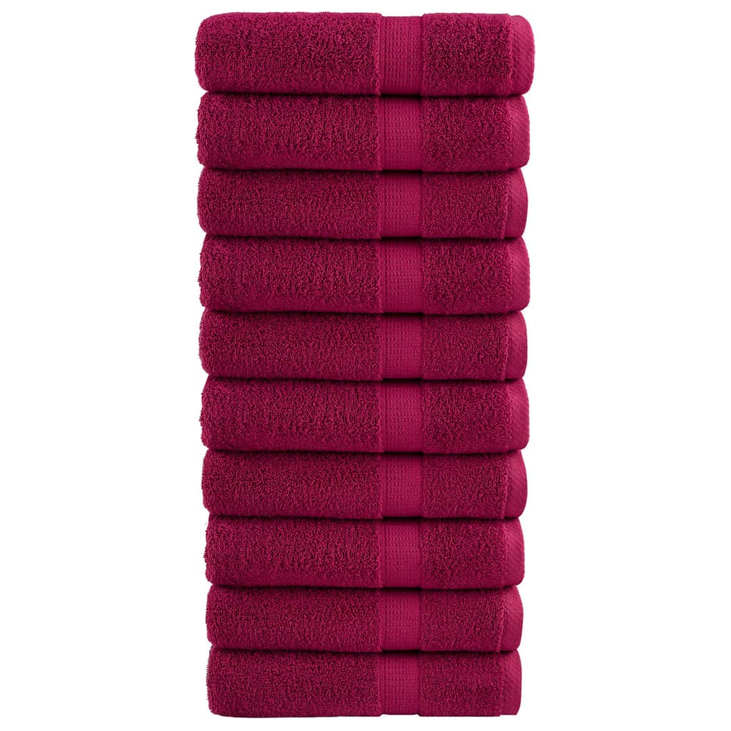 VidaXL serviettes de bain solund 10 pièces 600 g m² 70x140 cm bordeaux