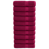VidaXL serviettes de bain solund 10 pièces 600 g m² 70x140 cm bordeaux