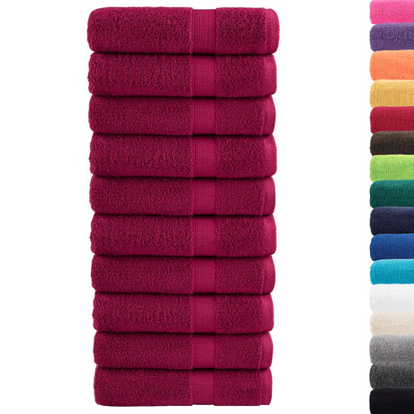 VidaXL serviettes de bain solund 10 pièces 600 g m² 70x140 cm bordeaux