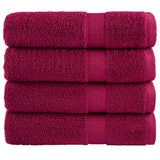 VidaXL serviettes de bain solund 4 pcs 600 g m² 100x150 cm bordeaux