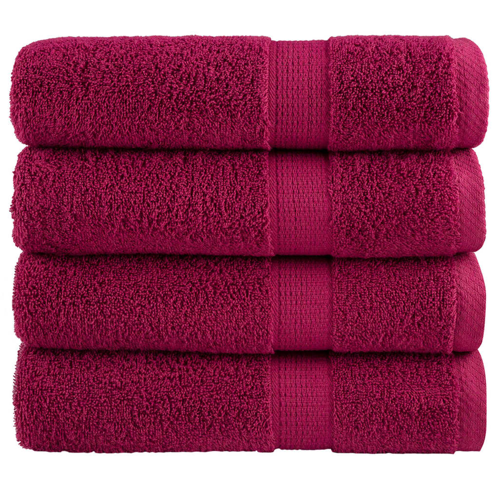 Vidaxl Bath Towels Solund 4 PCS 600 G m² 100x150 cm Bordeauxrode