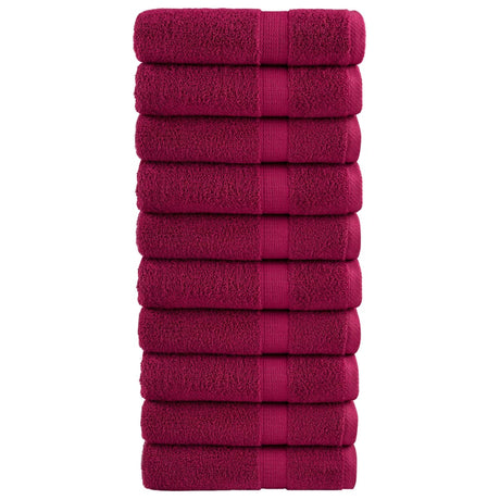 VidaXL serviettes de bain solund 10 pièces 600 g m² 100x150 cm bordeaux