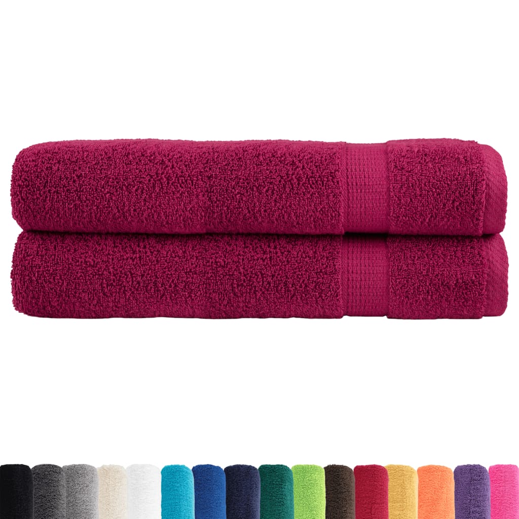 Vidaxl Sauna Cloths Solund 2 stk 600 g m² 80x200 cm Bordeaux Red