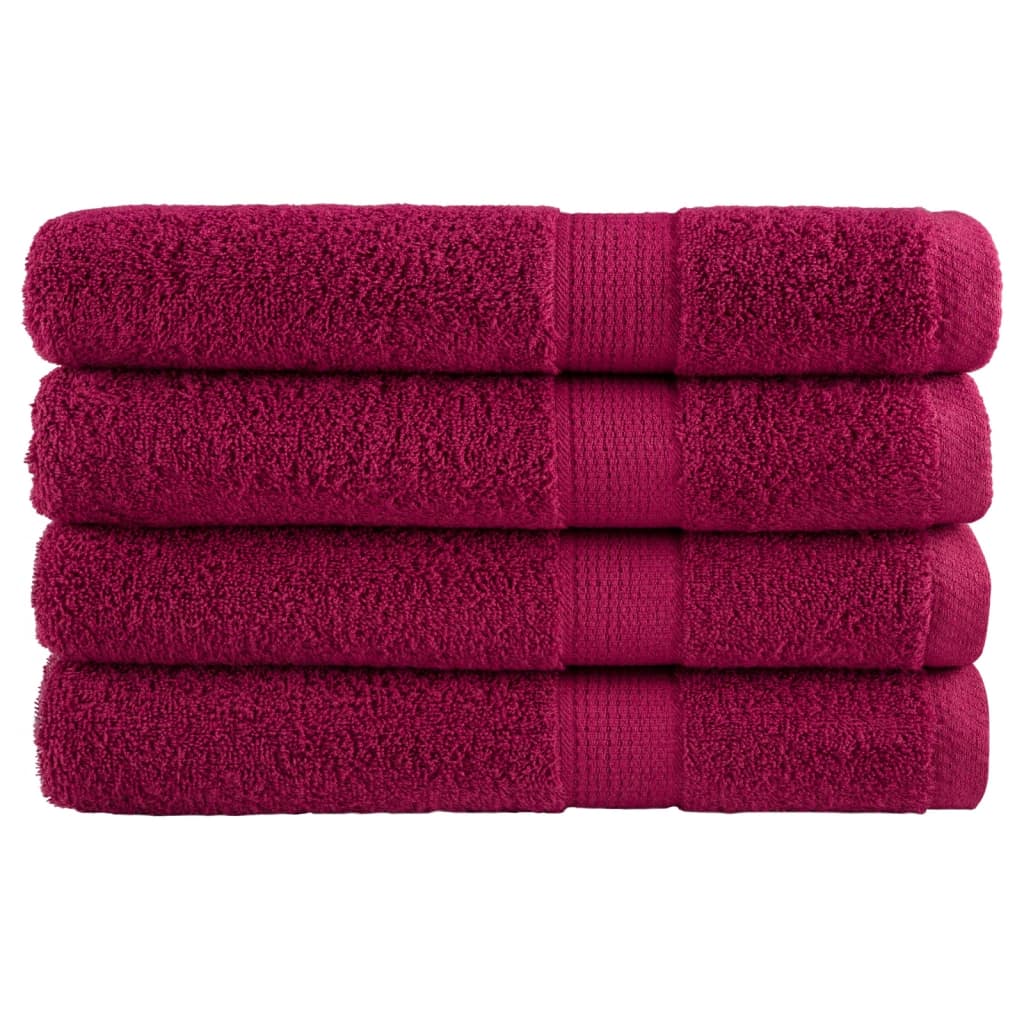 Serviettes de sauna Vidaxl Solund 4 PCS 600 g m² 80x200 cm Bordeaux