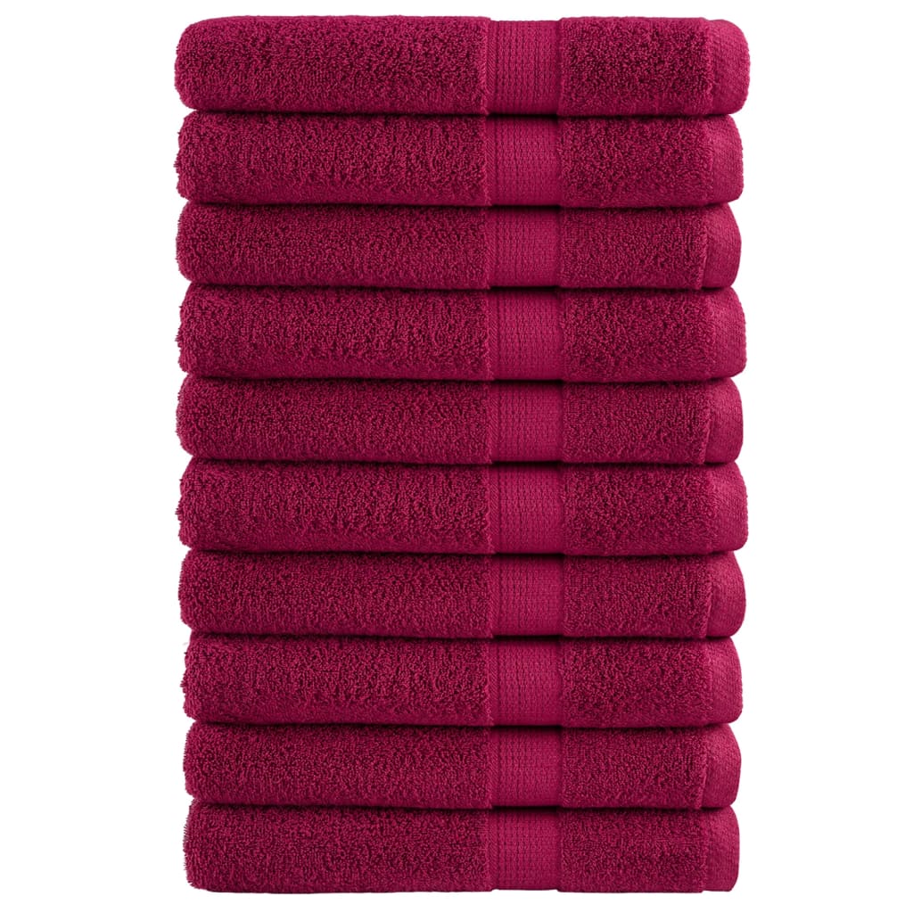 VidaXL serviettes de sauna solund 10 pièces 600 g m² 80x200 cm bordeaux