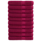 VidaXL serviettes de sauna solund 10 pièces 600 g m² 80x200 cm bordeaux