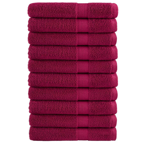 VidaXL serviettes de sauna solund 10 pièces 600 g m² 80x200 cm bordeaux