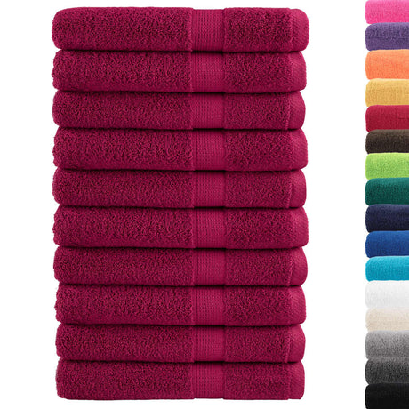 VidaXL serviettes solund 10 pcs 600 g m² 100x200 cm rouge bordeaux